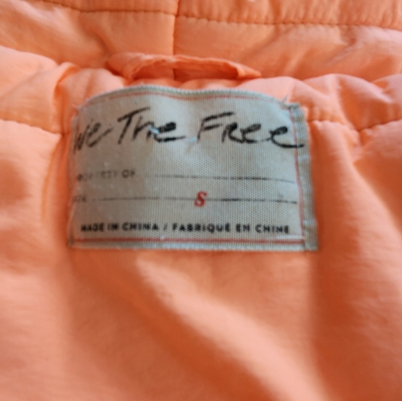 We the Free People Orange-Grey Black Run Reversible Puffer hood Jacket Small - Picture 10 of 13